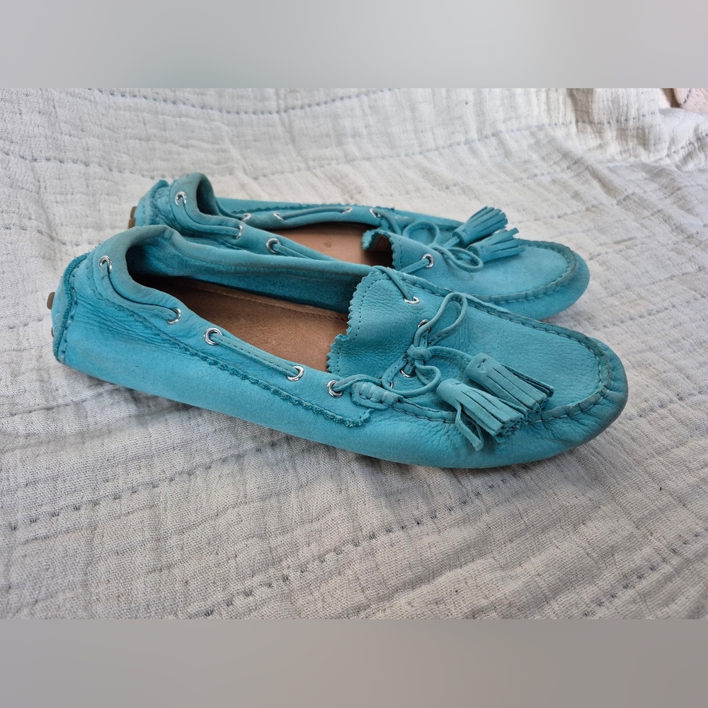 Coach Nadia Leather Loafers Blue Size 7.5 - Picture 2 of 8